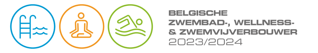 Logo van de wedstrijd 'Belgische Zwembad-, Wellness- en Zwemvijverbouwer 2023-2024'